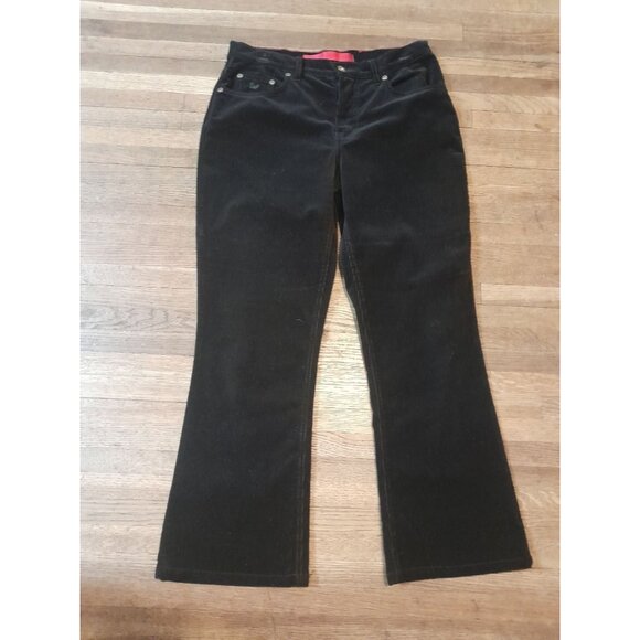 Gloria Vanderbilt Size 8 Corduroy Comfy Casual Minimalist Pants Black - Picture 1 of 7